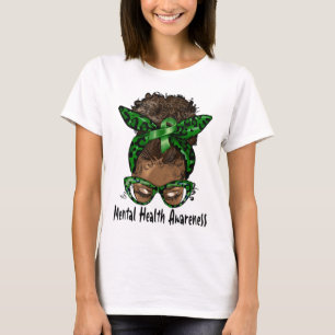 Camiseta Afro-Americana de Saúde Mental Awarene
