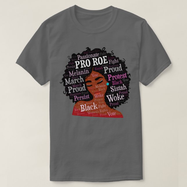 Camiseta Afro-Americana Pro Roe Afro (Frente do Design)