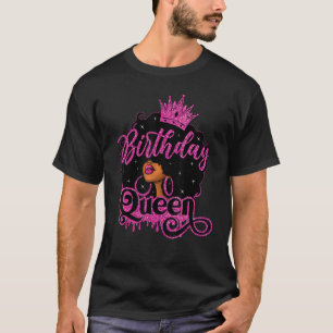 Camiseta Afro-Americana Rainha Negra Aniversário Mulheres A