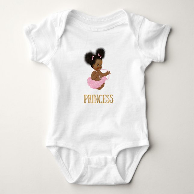Camiseta Afro-Americana Vintage Baby Girl One (Frente)