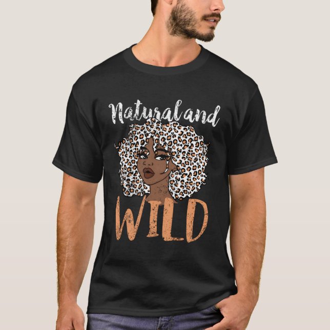 Camiseta Afro-Americano Natural E Selvagem (Frente)