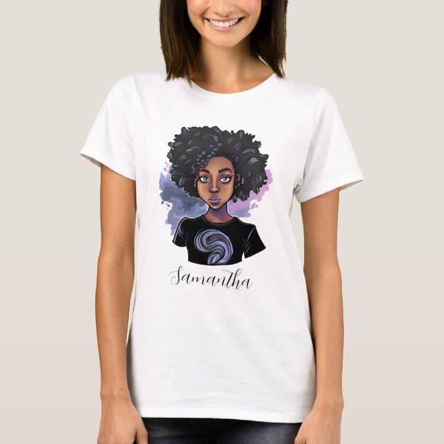 Camiseta Afro-Americano Personalizado (Frente)