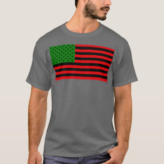 Camiseta Afro-americano Sinalizador Vermelho Negro Verde