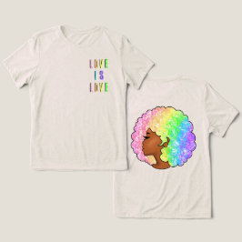 Camiseta afro arco-íris amor LGBTQ é amor orgulho garota ne