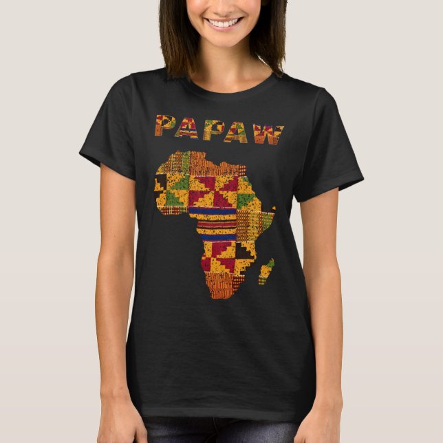 Camiseta Afro Black Papaw African Ghana Kente Cloth Family (Frente)