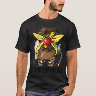 Camiseta Afro Black Women Mensageiro Bun Engraçado Professo