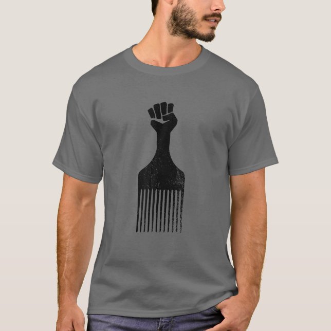 Camiseta Afro-Cabelo Escolhido Raia-Pista Pista Negra (Frente)