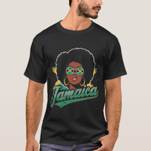 Camiseta Afro Carribean Woman Jamaica Flag Vacing