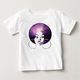 Camiseta Afro Diva Purple Galaxy Girls Long Sleeve Ruffle T