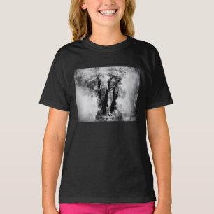 Camiseta Afro-Elefante Preto-e-Branco