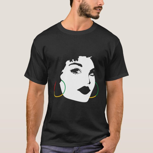 Camiseta Afro Girl African American Black Woman Graphic (Frente)