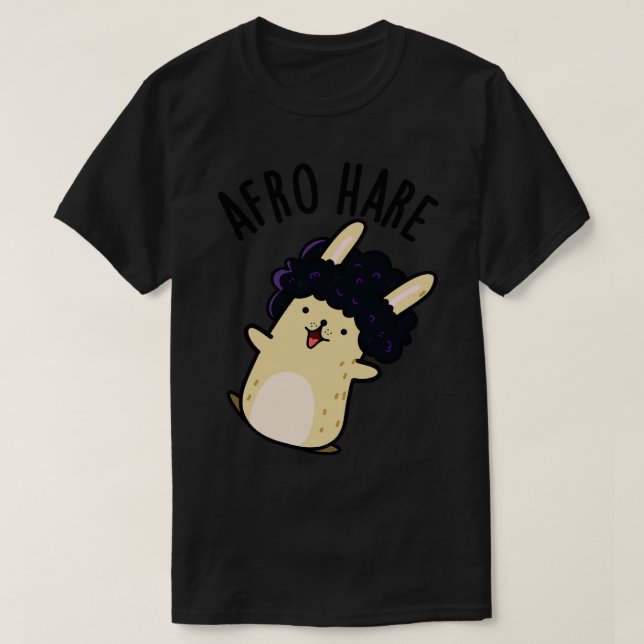 Camiseta Afro Hare Engraçado Coelho Com Afro Pun 1 (Frente do Design)