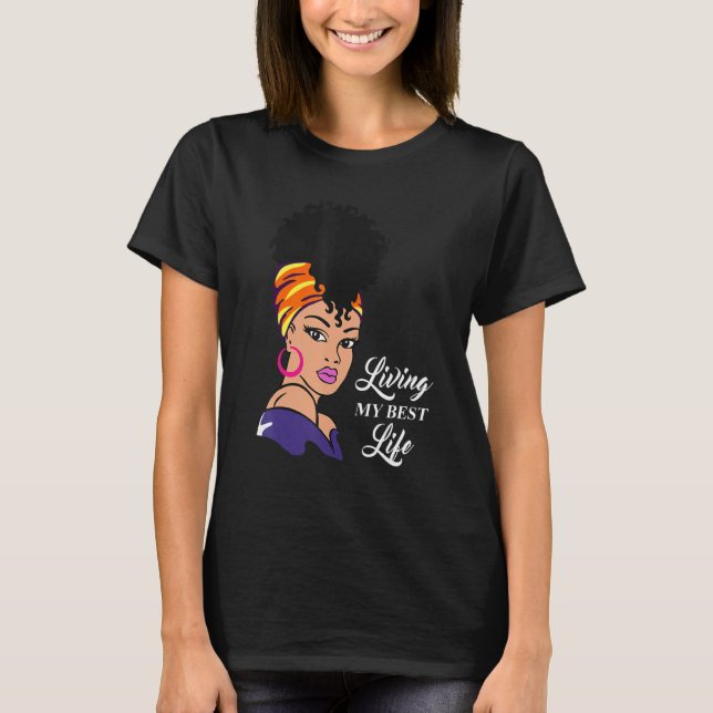 Camiseta Afro Lady Woman Black (Frente)