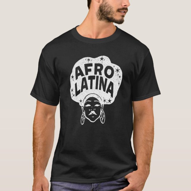 Camiseta Afro Latina Afrocentric Black Pride Afro Hair  1 (Frente)