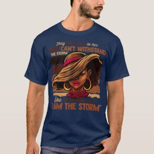 Camiseta Afro-Mulher Eu Sou A Tempestade Impoderadora Negra