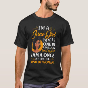 Camiseta Afro-mulher Sou uma garota de junho Melanina Améri