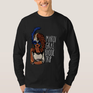 Camiseta Afro-Negra Mardi Gras Baddie Trip Melanin Ne