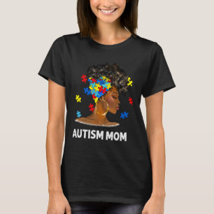 Camiseta Afro-negro Autismo Mãe Afro Autismo Awaren