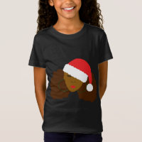 Afro Puff Negra Mulher Santa Hat Cabelo Natural Ch