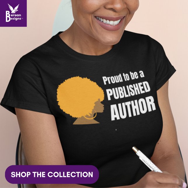 Camiseta Afro Queen PROUD BLACK AUTHOR Pergunte-me sobre o  (Buy this afro queen Proud to be a Published Author t-shirt to celebrate National Black Authors Day.)