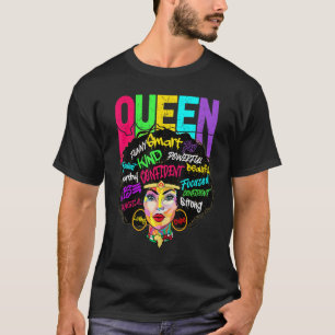 Camiseta Afro Queen Smart Forte Mulher Negra Melanin Black
