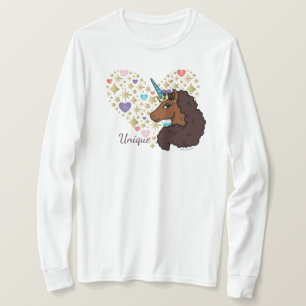 Camiseta Afro Unicorn Design de Coração Único