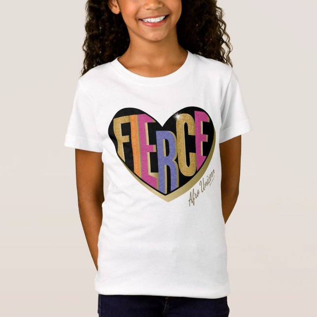 Camiseta Afro Unicorn Fierce Heart Design (Frente)