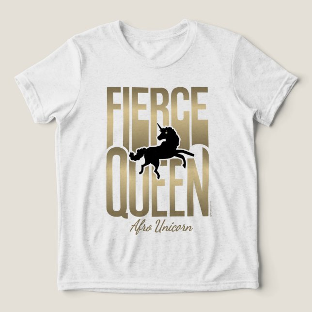 Camiseta Afro Unicorn Fierce Queen (Design frontal)