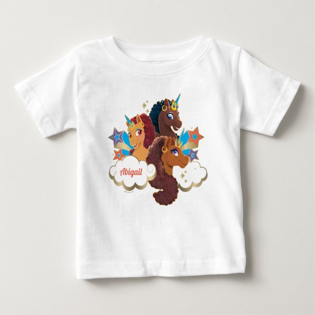 Camiseta Afro Unicorn "Made of Magic" Trio Design (Frente)