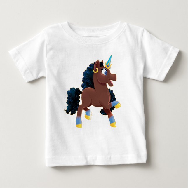 Camiseta Afro Unicorn | Magical Prancing (Frente)