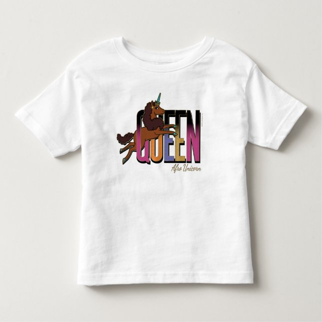 Camiseta Afro Unicorn Queen Design (Frente)