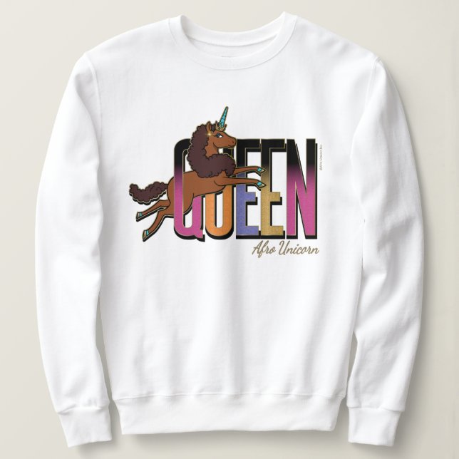 Camiseta Afro Unicorn Queen Design (Frente do Design)
