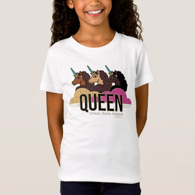 Camiseta Afro Unicorn Queen Trio Design (Frente)