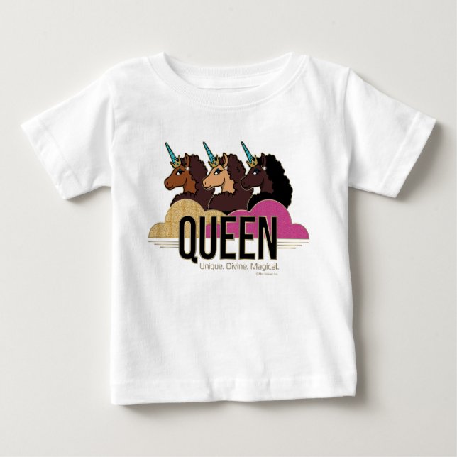 Camiseta Afro Unicorn Queen Trio Design (Frente)