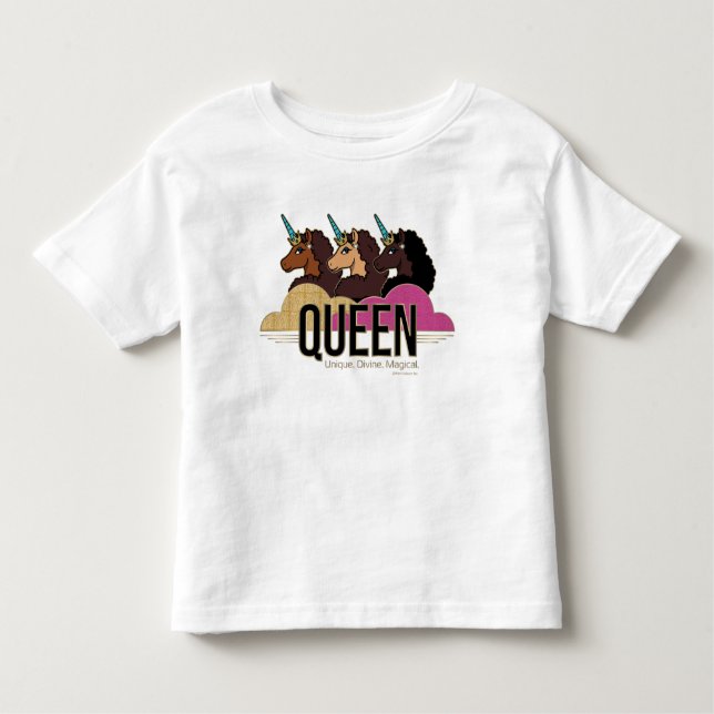 Camiseta Afro Unicorn Queen Trio Design (Frente)