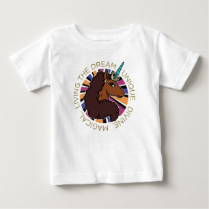 Camiseta Afro Unicorn Vivendo o Design do Sonho