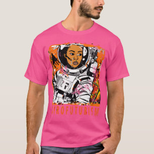 Camiseta Afrofuturismo Astronauta Gerado por Ai Cyberpunk