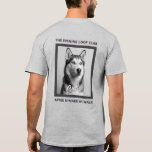 Camiseta After Dinner We Walk Dog Lover Custom Photo<br><div class="desc">"After Dinner We Walk" T-shirt is part of our "The Evening Loop Club Collection" for dog lover's and cozy evening routines. Replace the placeholder image with your own dog's photo, and personalize its name. A black and white filter has been applied to automatically convert your own dog's photo - no...</div>