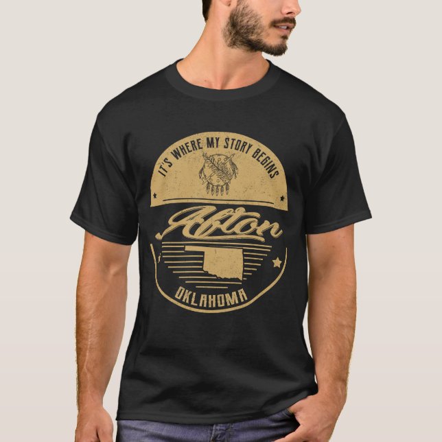 Camiseta Afton Oklahoma É onde minha história começa (Frente)