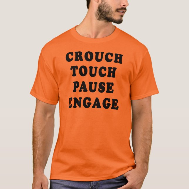 Camiseta Agacha-se a pausa do toque contrata (Frente)