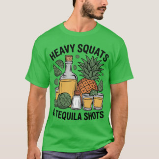 Camiseta Agachamentos Pesados E Shot De Tequila Personalrai
