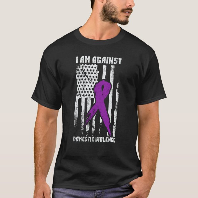 Camiseta Against Domestic Violence American Flag (Frente)