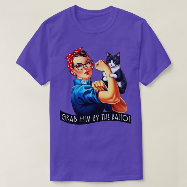 Camiseta Agarra-O Pela Votação Kamala 2024 Engraçada Eleiçã (Frente do Design)