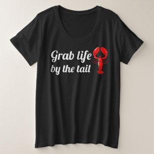 Camiseta agarrar a vida pela lagosta de cauda, mergulhando