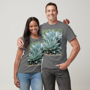 Camiseta Agave Succult Plant Cactus Green Sage cinza
