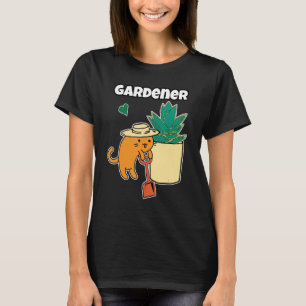 Camiseta Agave Suculenta E Gato Jardineiro Coração Botânico