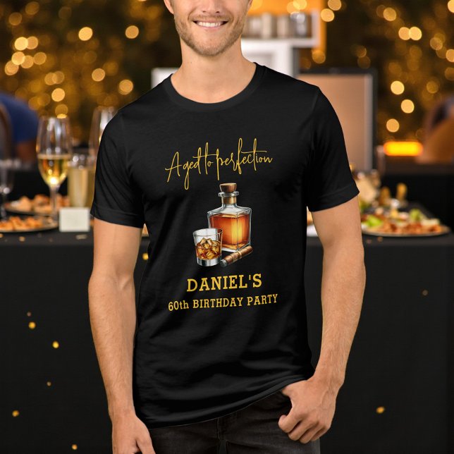 Camiseta Aged to Perfection Cigar Whiskey 60th Birthday (Criador carregado)