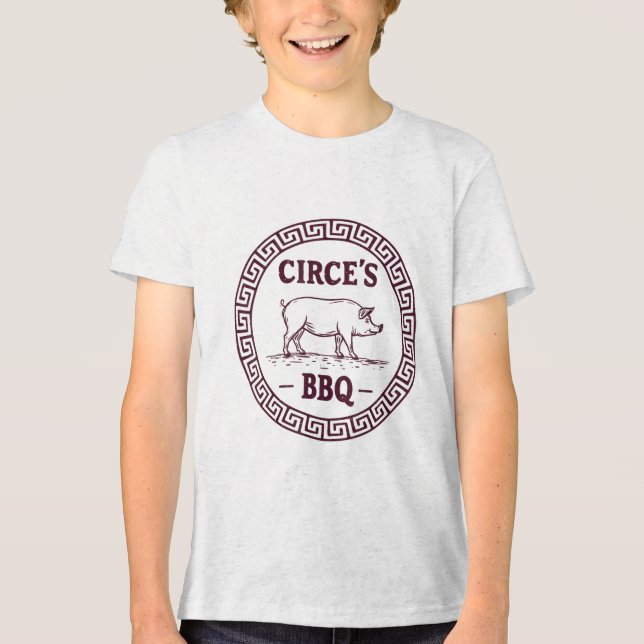Camiseta Agema Roupa Uni-adultos Churrasco de mitologia gre (Frente)