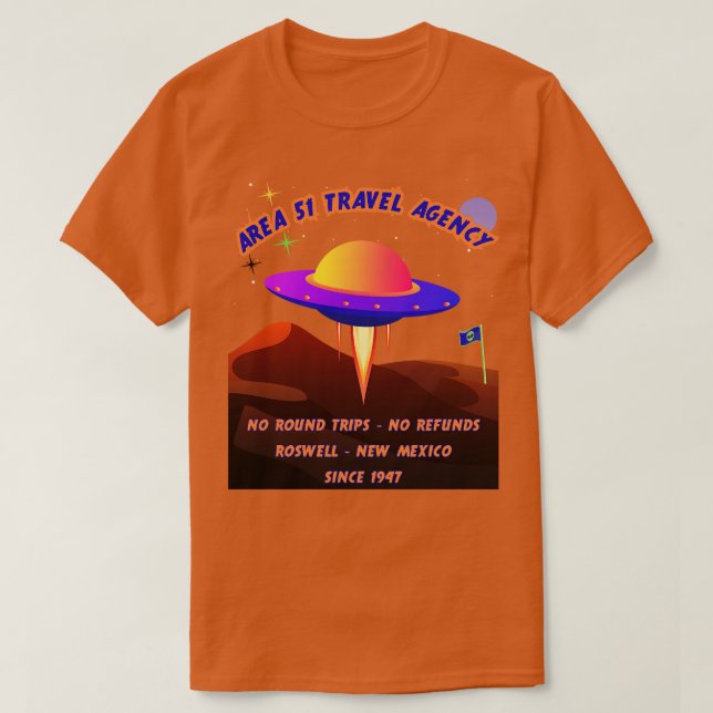Camiseta Agência de Viagem da área 51 (Frente do Design)