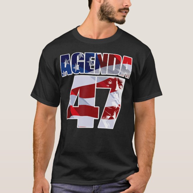 Camiseta Agenda 47 Campanha Patriótica de Reeleição de Trum (Frente)